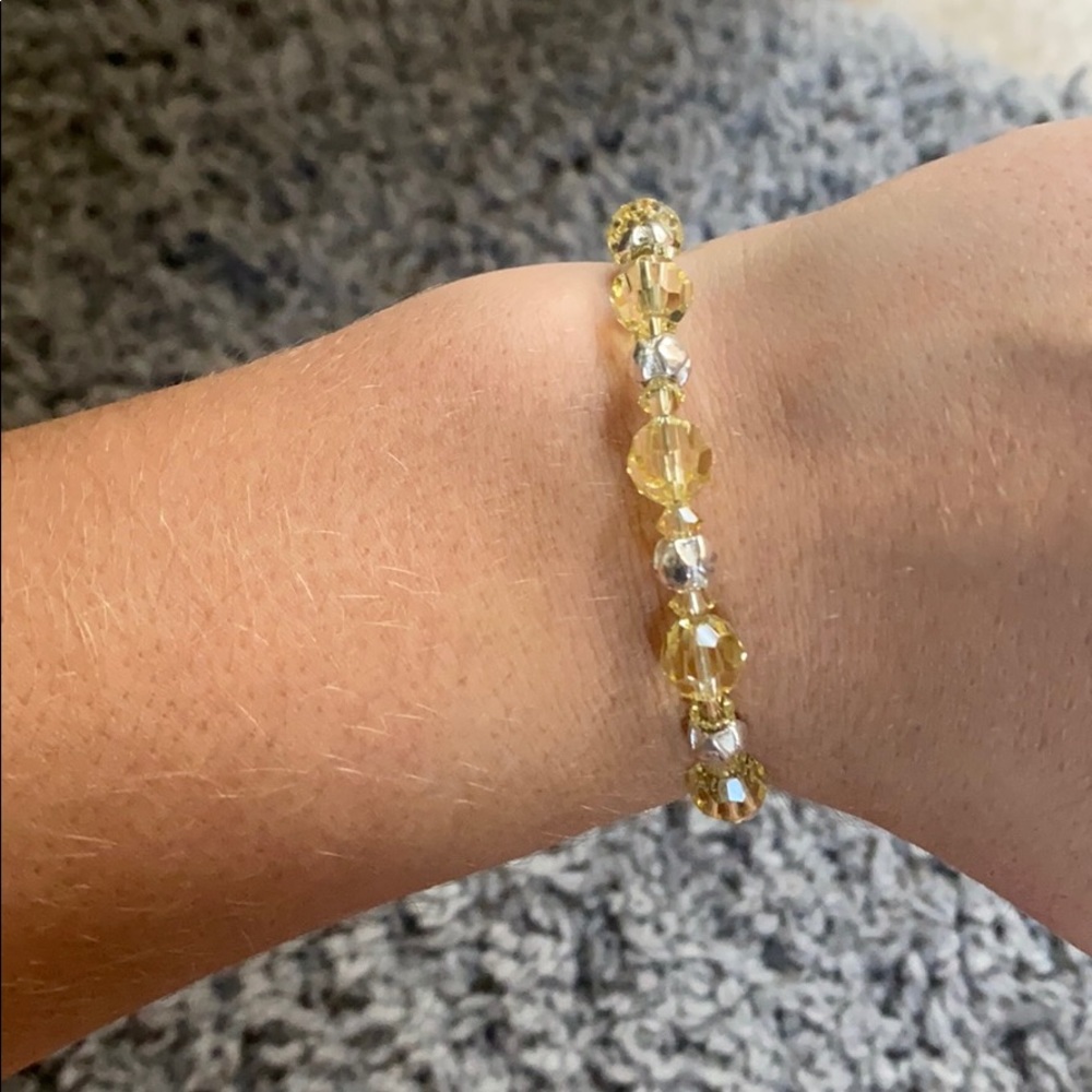 Green and Silver Beaded Alex and Ani Bracelet